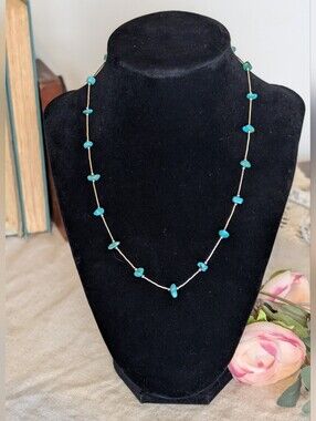 Vintage JTV Southwest Style Sterling Silver Liquid Silver Turquoise Nugget